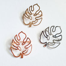Load image into Gallery viewer, Monstera Outline Brooch