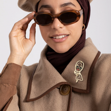 Load image into Gallery viewer, Modern Hijabi Cat Eye Brooch