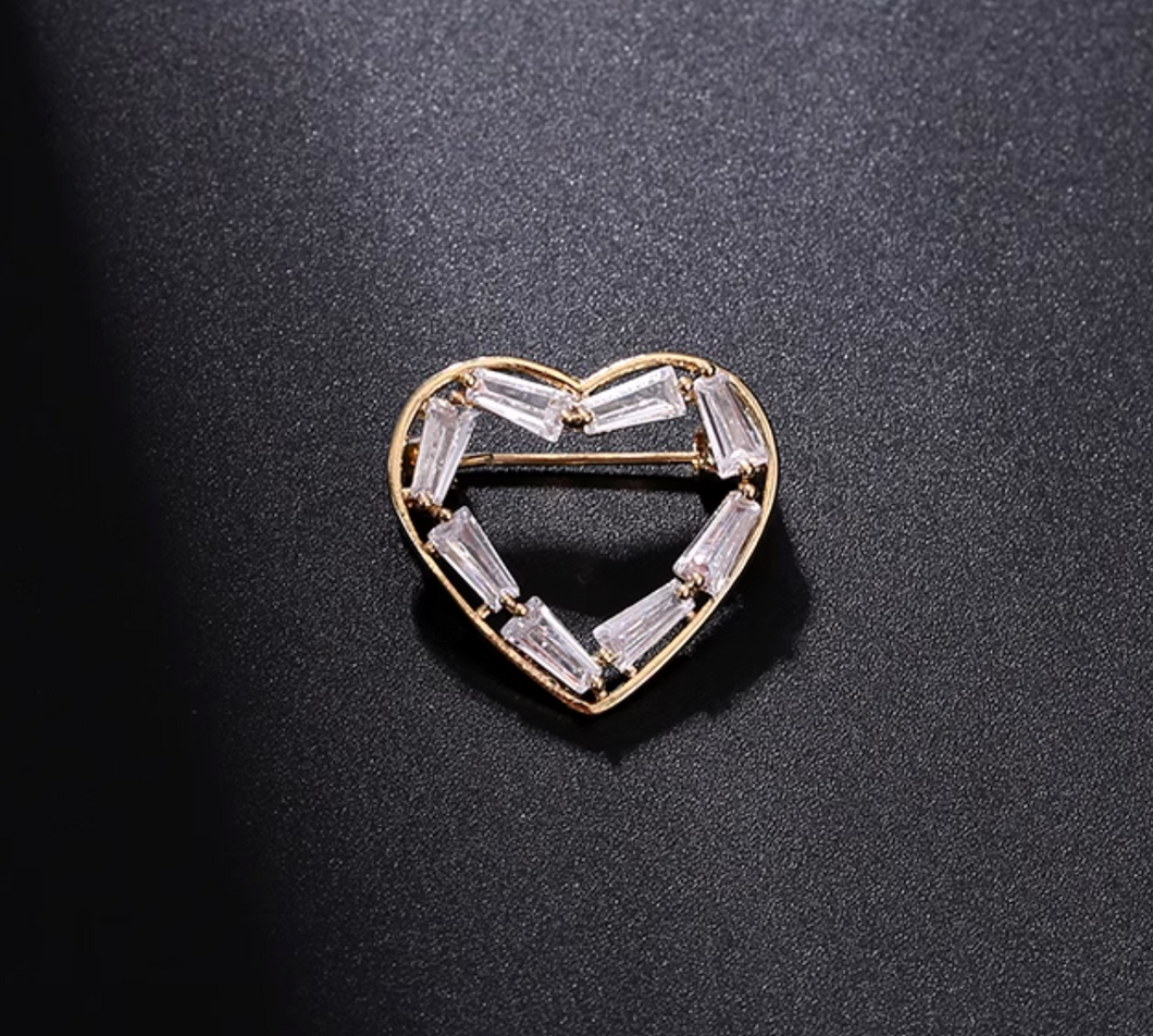 Valentine Petite Baguette Diamond Brooch