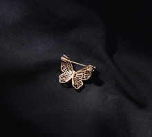 Load image into Gallery viewer, Butterfly Petite Baguette Diamond Brooch
