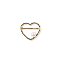 Load image into Gallery viewer, Heart and Pearl Brooch
