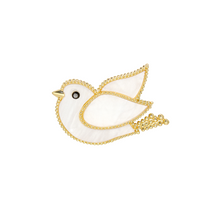 Load image into Gallery viewer, White Marble Dove Brooch
