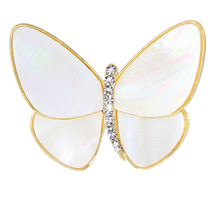 Load image into Gallery viewer, Mother of Pearl Butterfly Brooch
