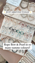 Load image into Gallery viewer, Rope Bow &amp; Pearl Brooch
